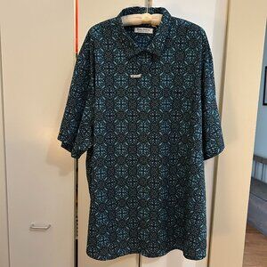 Tommy Bahama Short Sleeve Blue/Black Print Men's Shirt Size 3XLB/3TGG